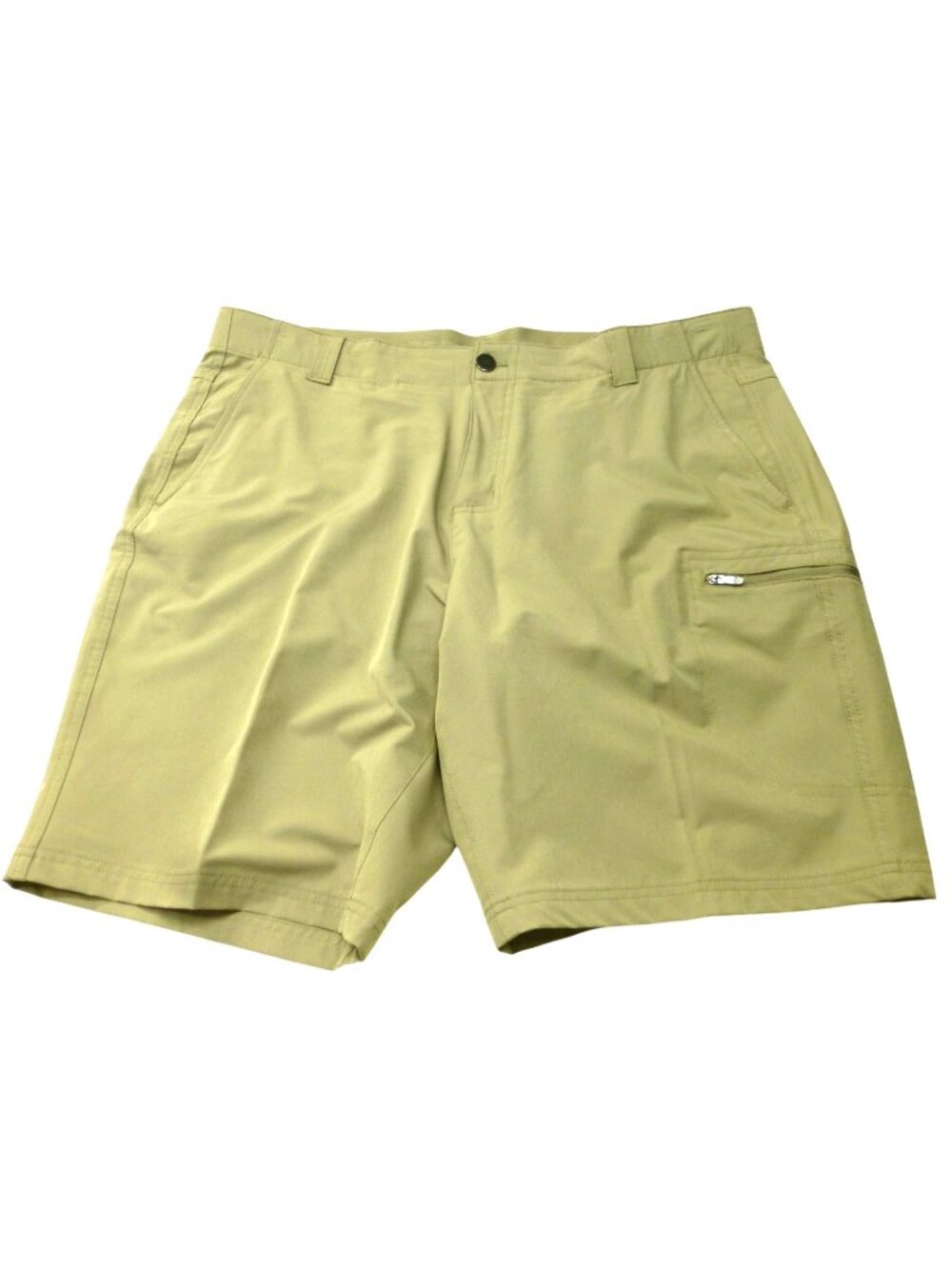ZeroXposur Mens Khaki Travel Series Cargo Shorts With Zipper Pocket Size 38 10"